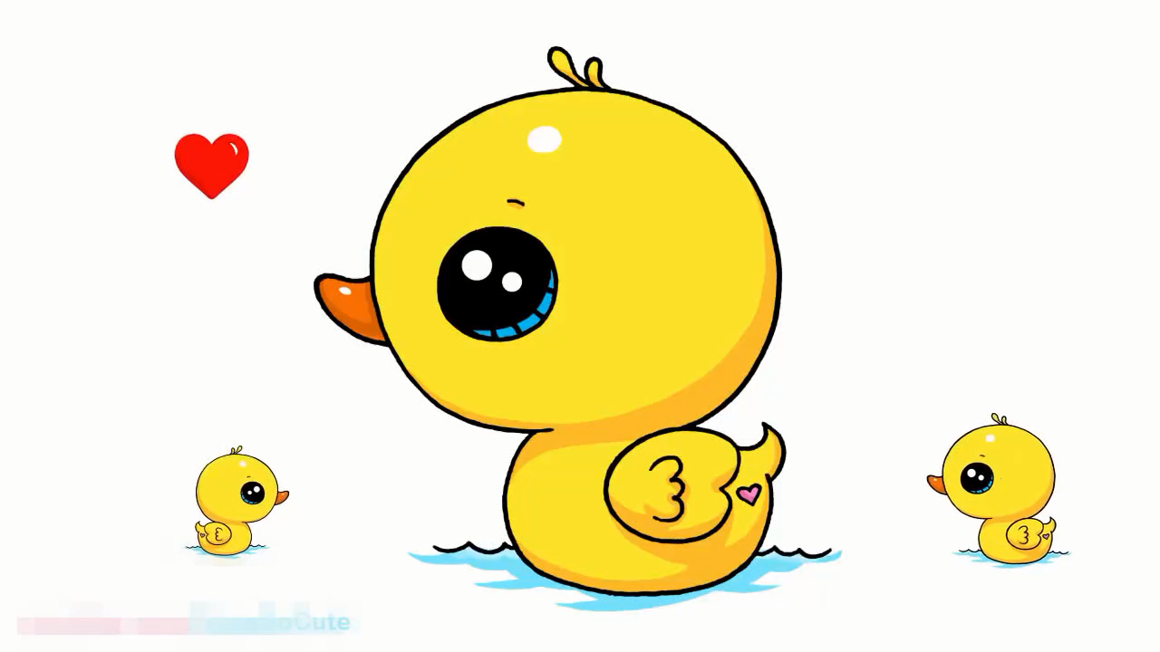 幼儿简笔画画法,简单几笔陪孩子画出一只可爱的黄色小鸭子游水