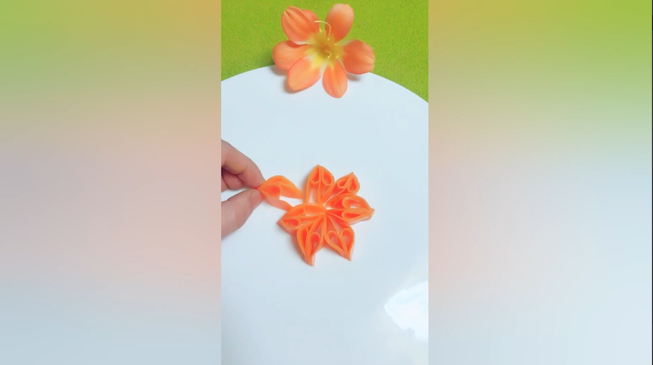 酒店大师傅胡萝卜雕花、摆盘,真是艺术家般的操作