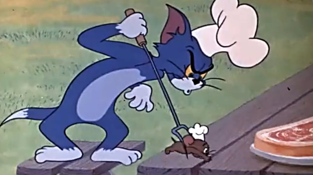 猫和老鼠:想要吃肉的杰瑞,结果被汤姆直接拦下了!