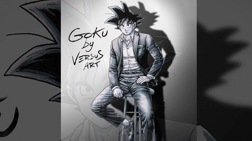 龙珠漫画大师手绘西装版孙悟空:听说事业型的老公琪琪更喜欢!