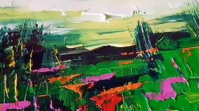 简单印象派风景,色彩很美!不一样的绘画,刮刀风景