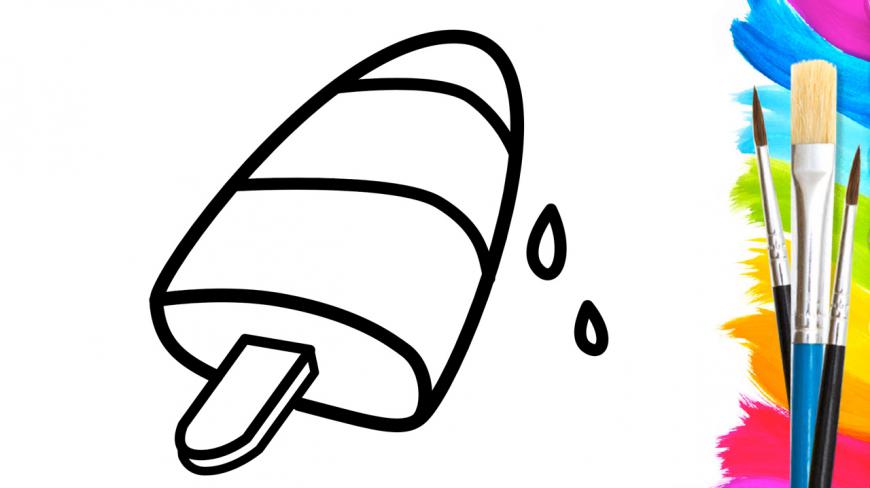 亲子早教简笔画:给宝宝画三色冰激凌,学习英语和颜色