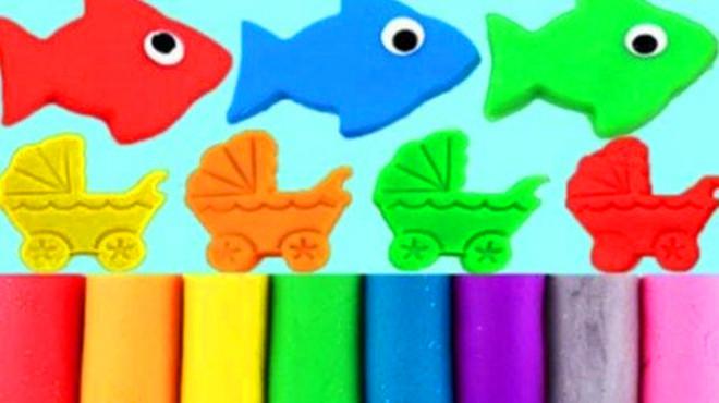 小猪佩奇DIY手工,彩泥橡皮泥培乐多制作手推车和小鱼