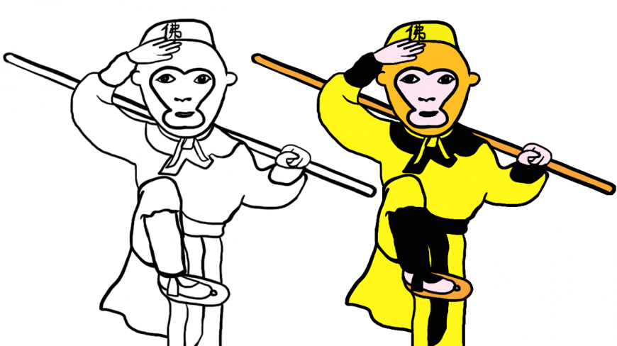 简笔画西游记人物孙悟空,教小朋友画经典电视里的齐天大圣