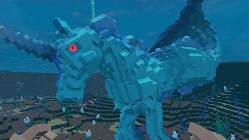 《方舟方块世界》驯马头鱼尾兽,水中的魔法生物