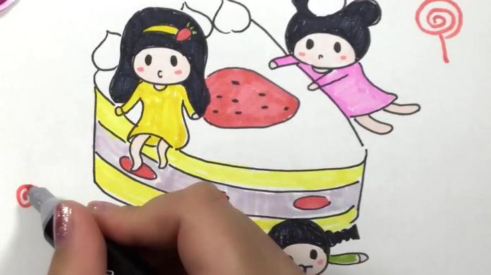 可乐姐姐学画画-甜甜的蛋糕女孩