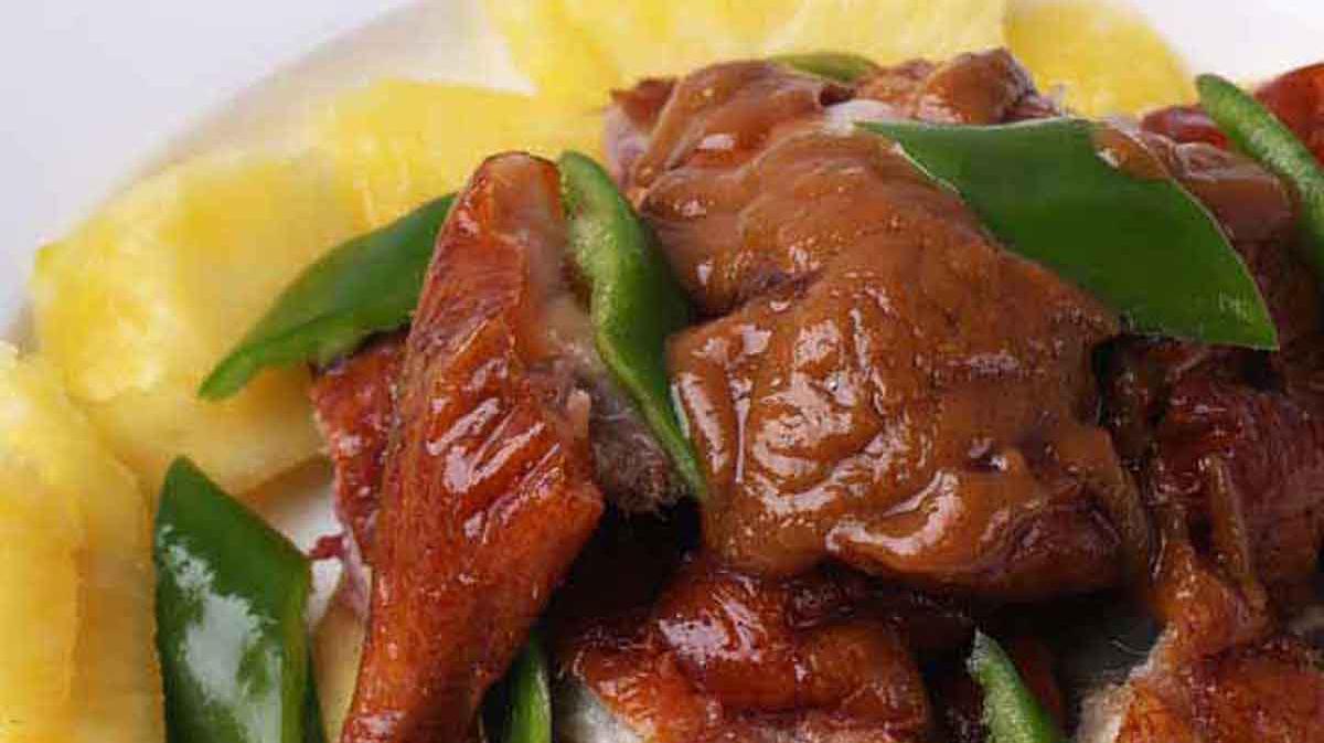1分钟教你做广东小吃菠萝烤鸭