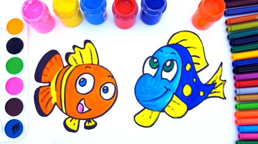 儿童画,可爱的小鱼,孩子这样画真的太简单了