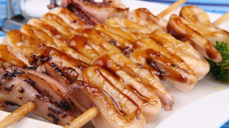 鱿鱼串,家常做法,非常美味
