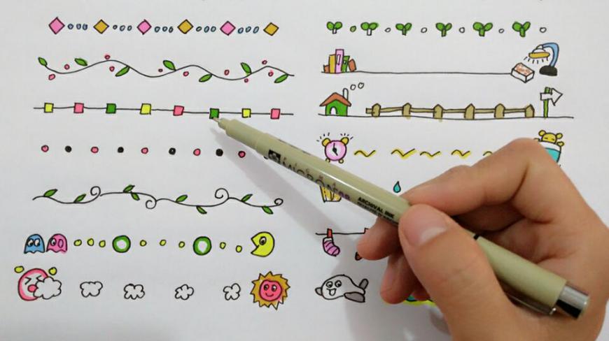 手抄报手帐做的不好看?关键是少了这16款花边简笔画,漂亮又实用
