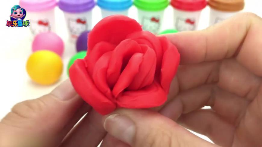 儿童手工彩泥DIY玫瑰花瓣