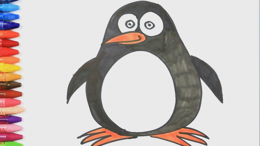 儿童画画涂色本 一只可爱的小企鹅 亲子益智绘画