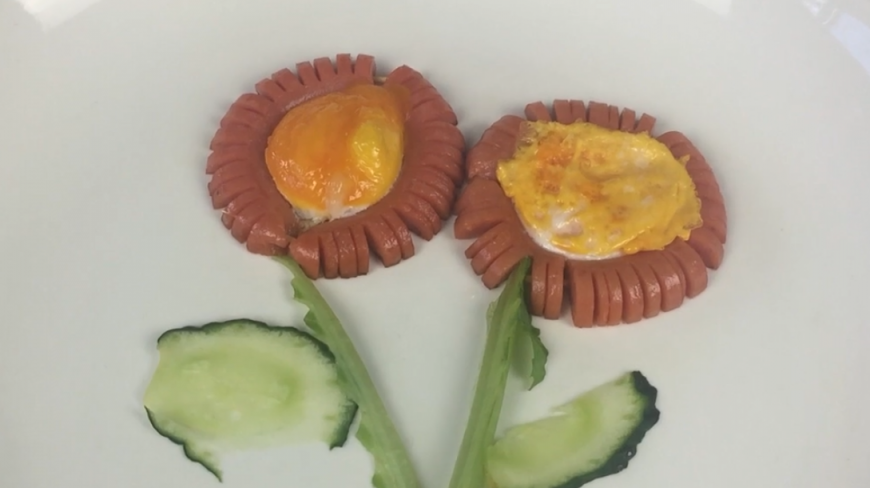 阳光爱心早餐的制作方法 火腿和鸡蛋就可以 5分钟出一份