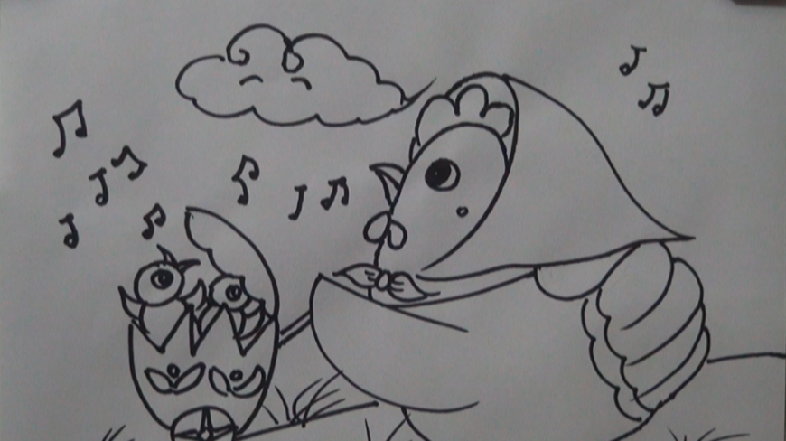 月亮姐姐简笔画鸡的画法