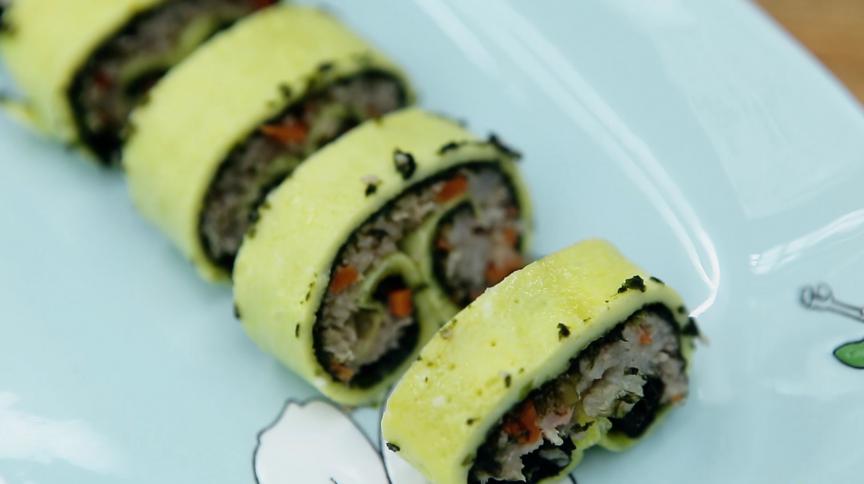 超级美味的蛋卷寿司,3分钟就可食用的快手鲜食