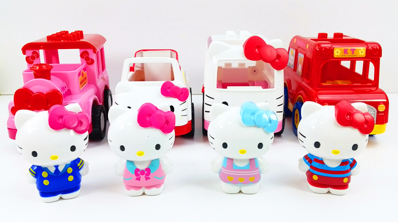 [图]Hello Kitty凯蒂猫 儿童玩具校车火车和小跑车