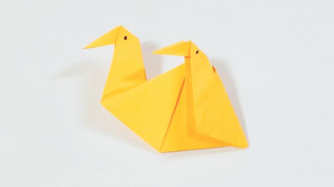 教你用一张纸折母子鸭,简单又好学,真的超有爱