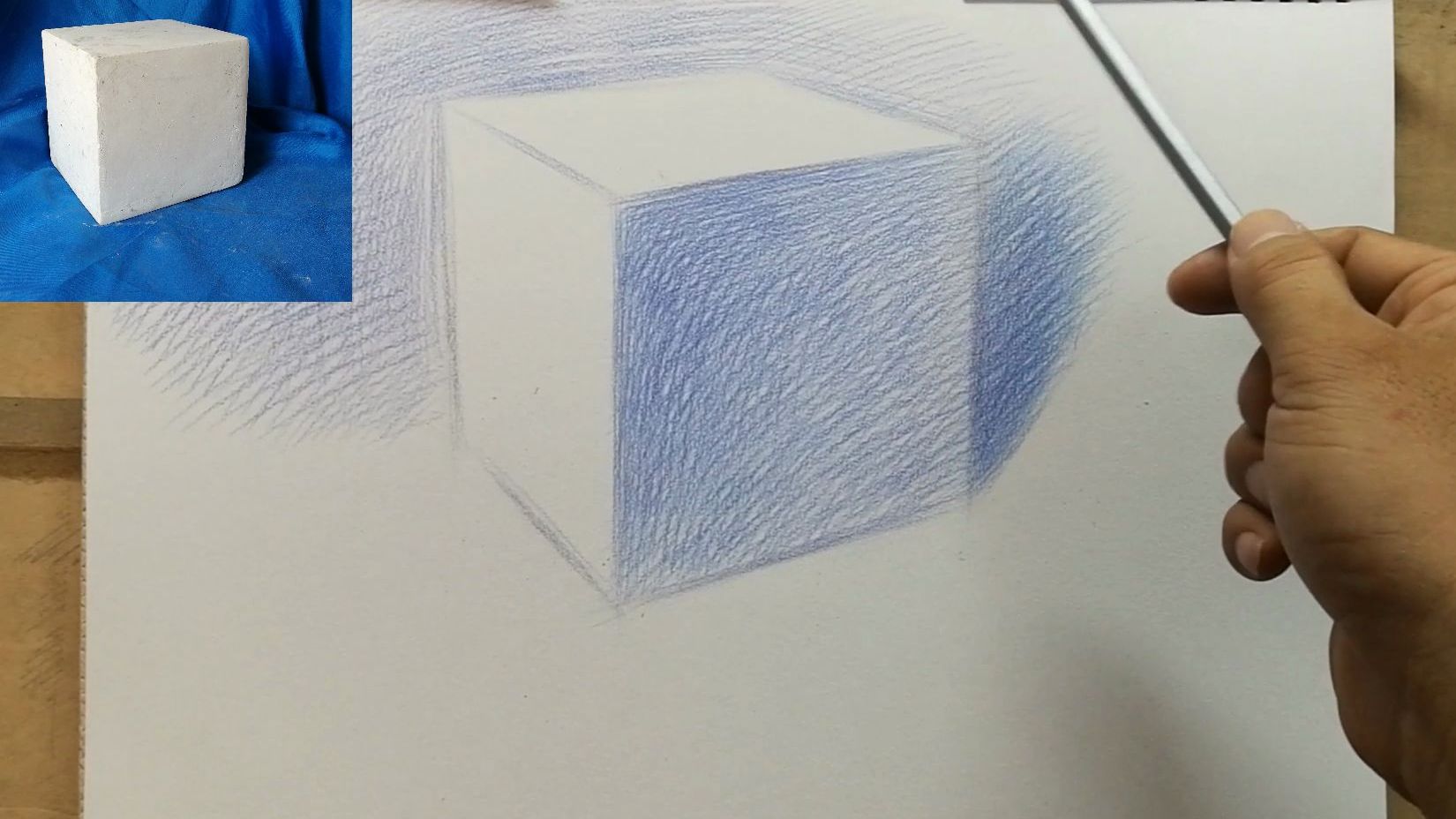 学院派彩色铅笔素描——正方体2
