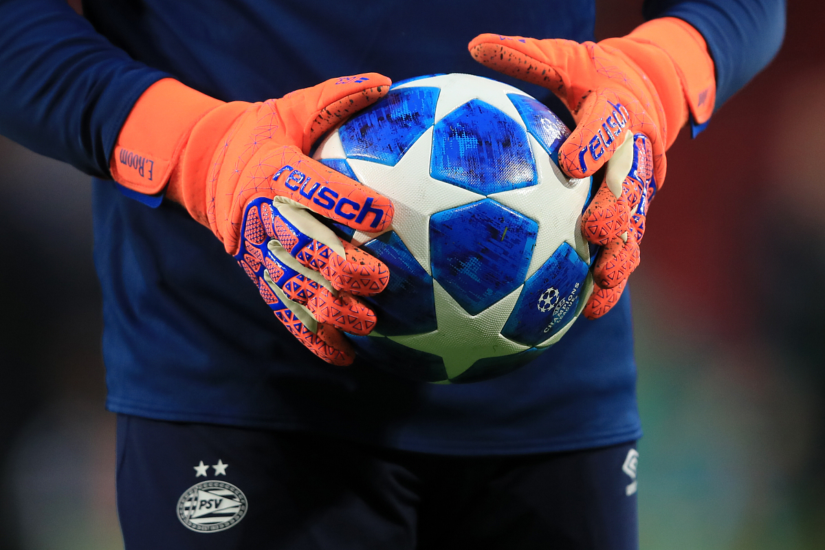 eindhoven, netherlands - october 24: detail of reusch goalkeeper