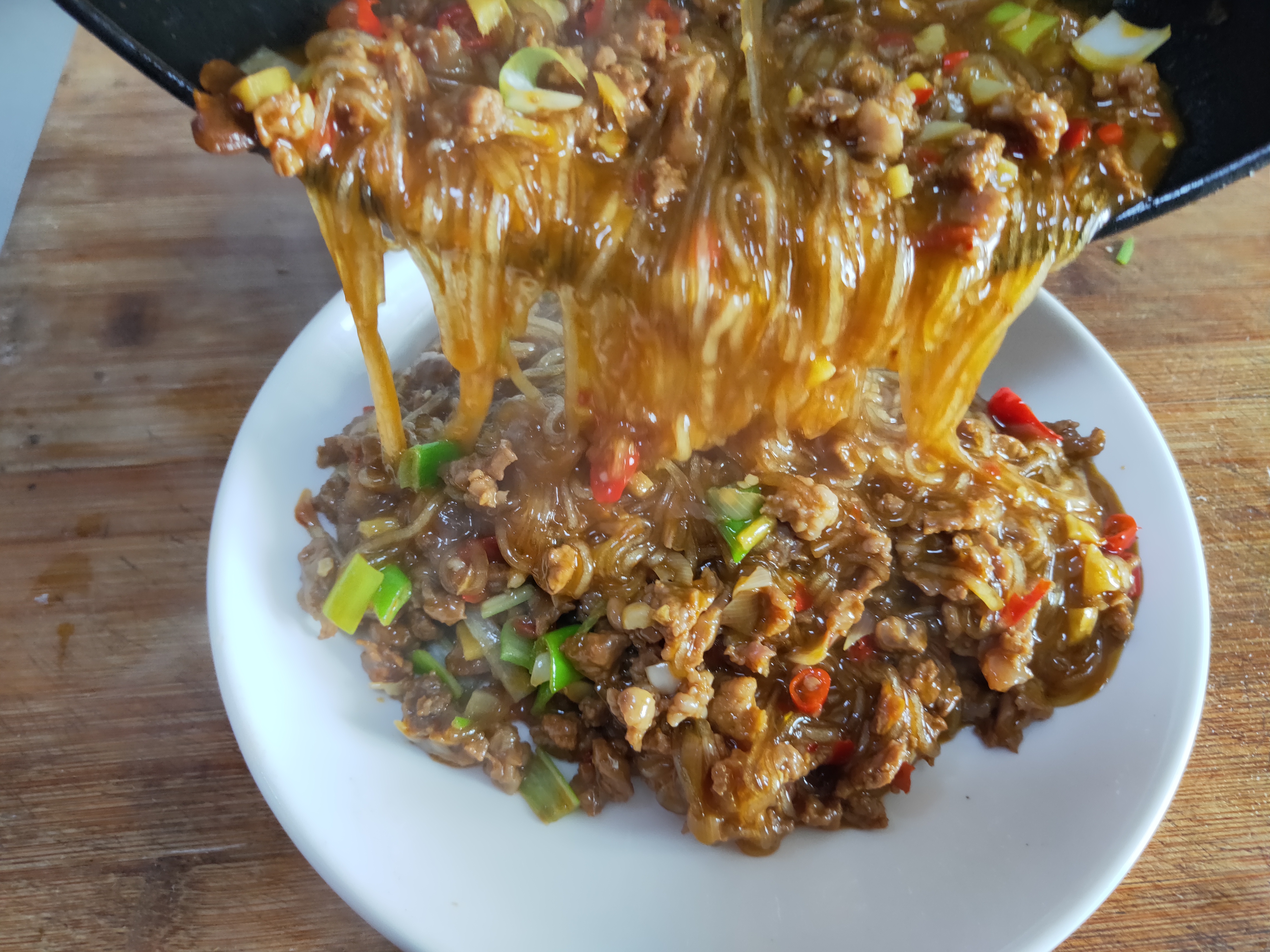 好吃的肉末粉条,爽滑又美味的家常做法,筋道滑溜不粘连