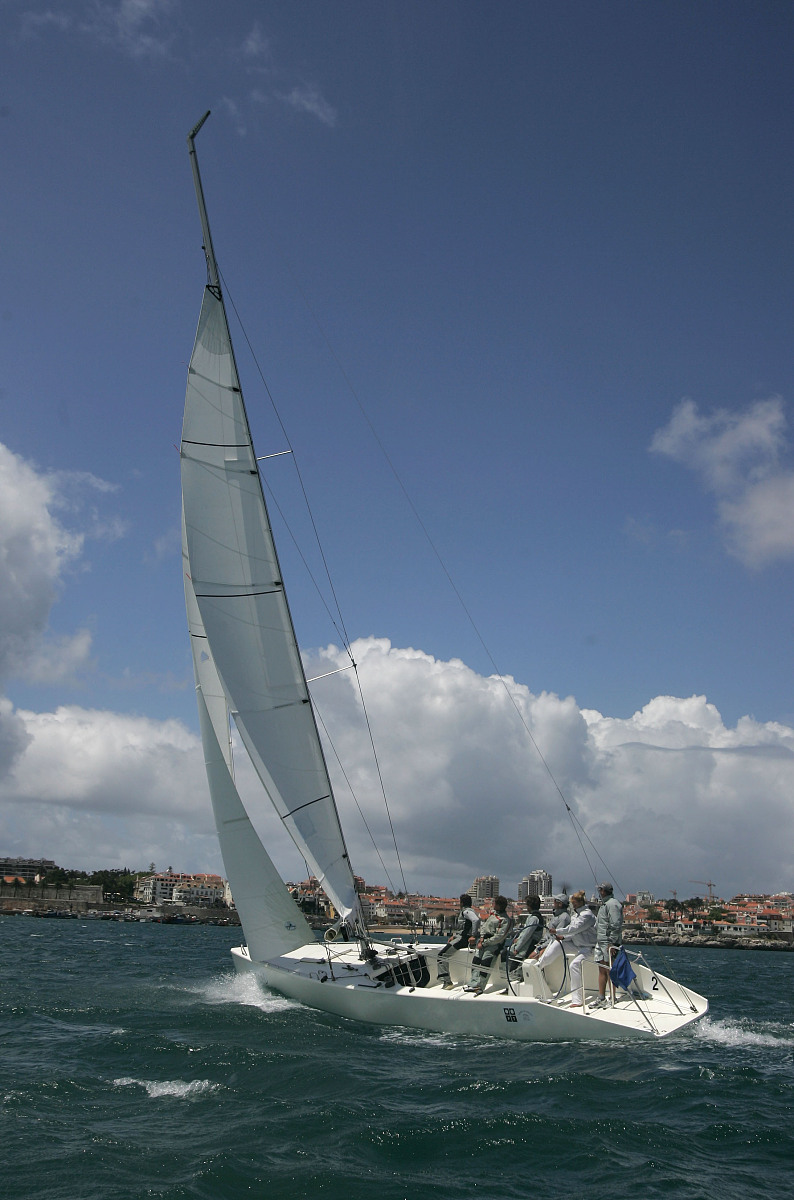 estoril, portugal - may 16:  a boat sails during the laureus reg