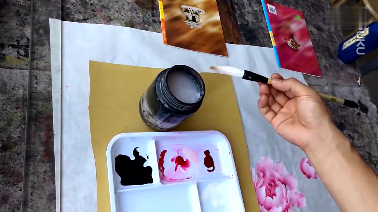 中国画——国画牡丹作品创作视频详细步骤讲解