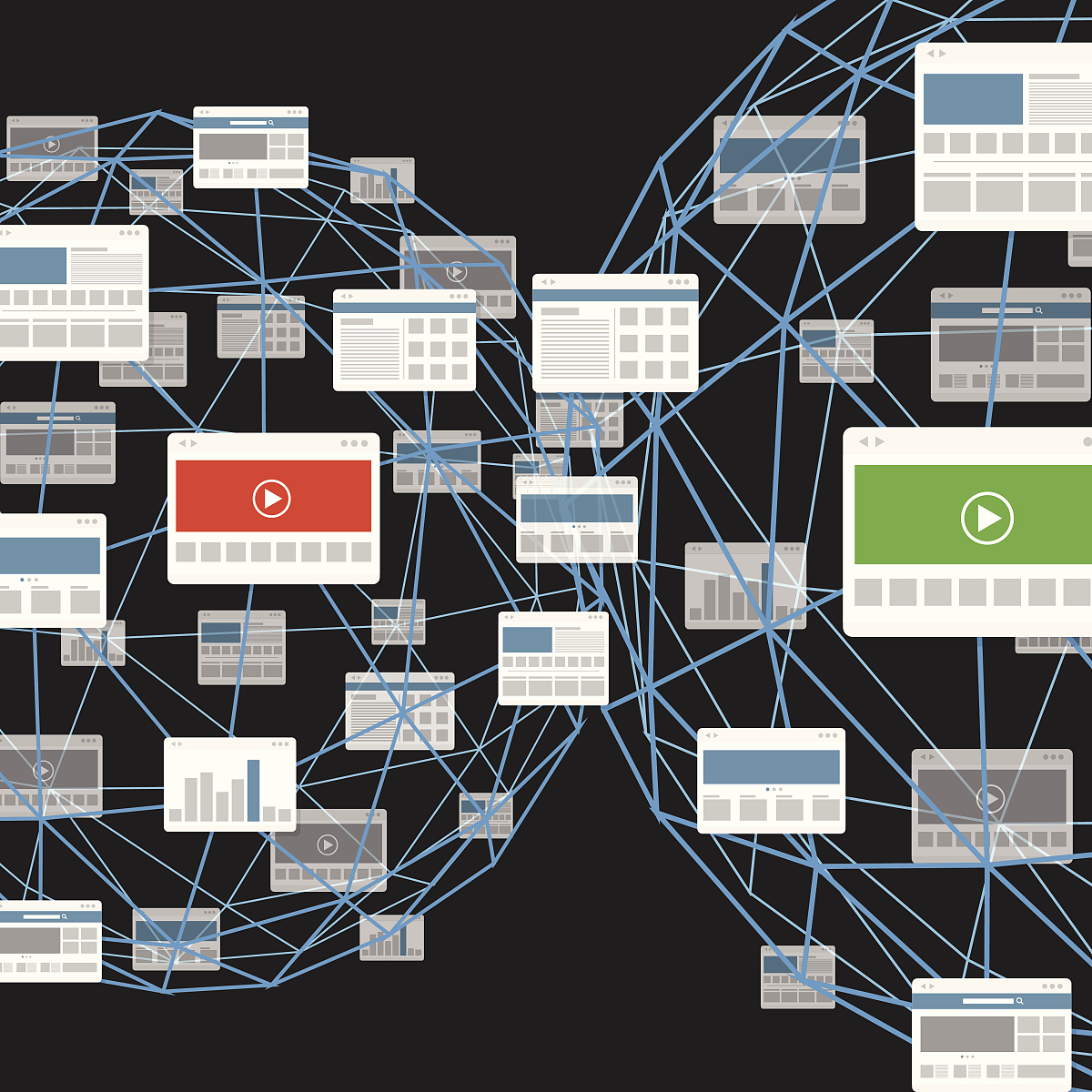 翻译：在随机的多集群博弈场景下玩家使用通信网络产生无向或者有向的交互从而实现非隐私信息的传递和共享。为了正式地描述玩家间的交互行为我们引入了图论的基础概念来反映通信网络中集群内部和集群之间的基本互动机制。