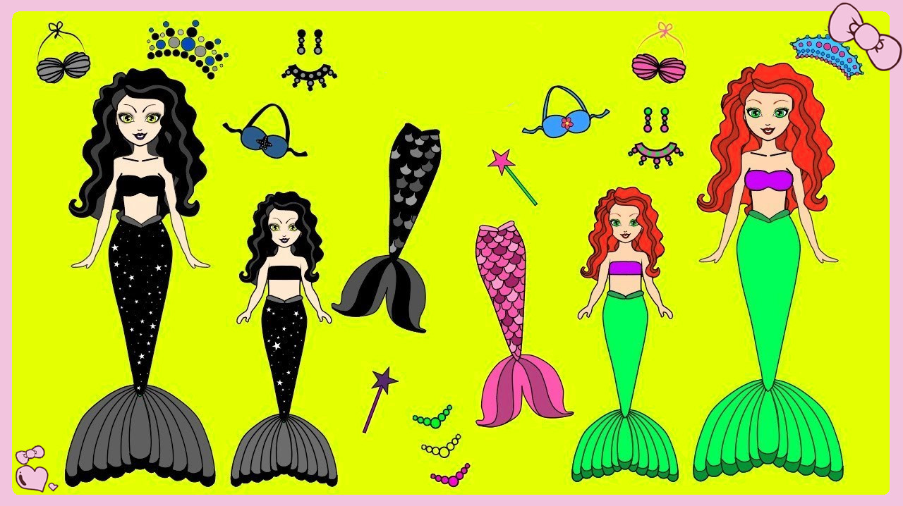 迪士尼手工剪纸:天使美人鱼和邪恶美人鱼公主服装秀,谁最美丽?