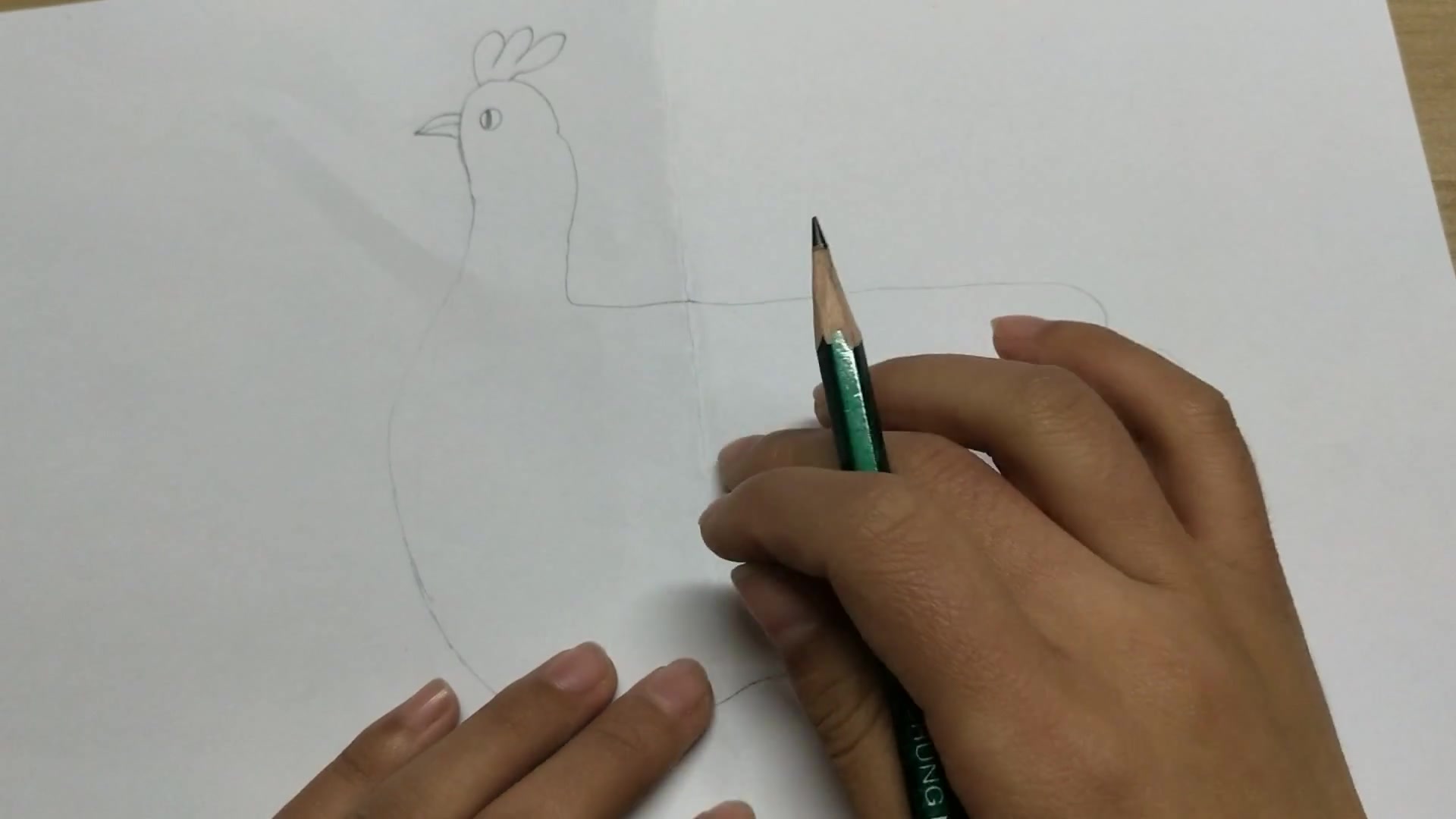 简笔画:手掌画母鸡的小方法,很适合小朋友学习哦