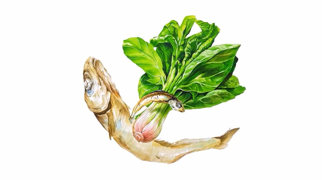 水彩绘制一把逼真菠菜,喜欢画画的不要错过哦!
