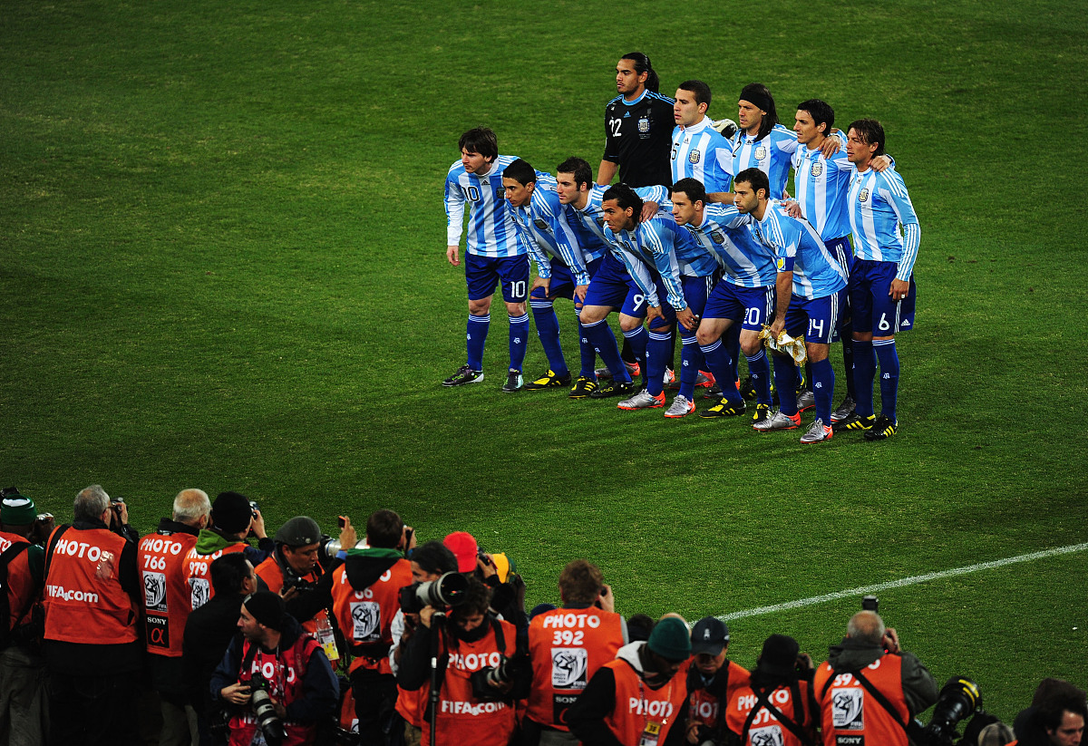 2010年6月27日,南非约翰内斯堡,2010世界杯1/8决赛,阿根廷vs墨西哥.**