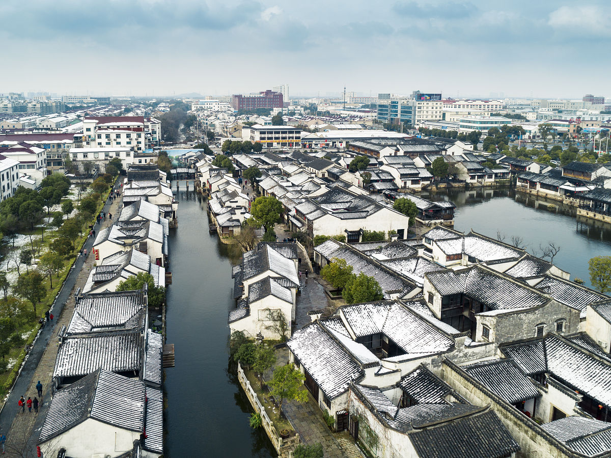 2019年2月9日,江苏省无锡市,荡口古镇雪后风光.