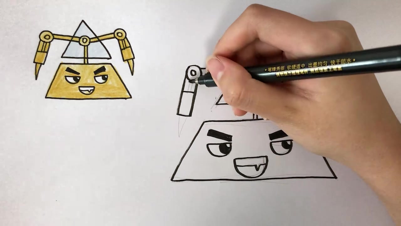 《机器人争霸》儿童手绘简笔画之机器人黑旋风