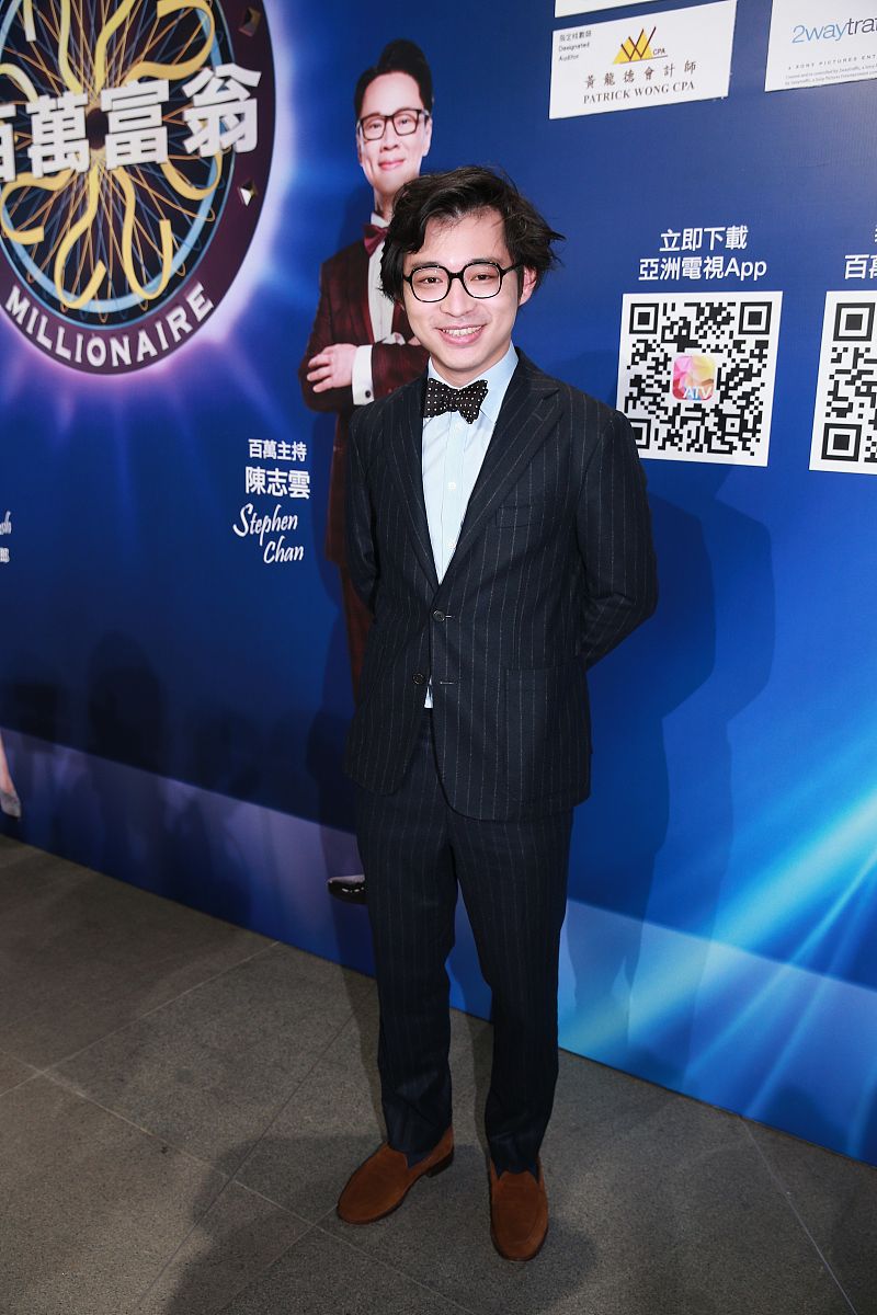 2018年1月2日,香港,明星参加"百万富翁2018 名人版"节目录制.林作
