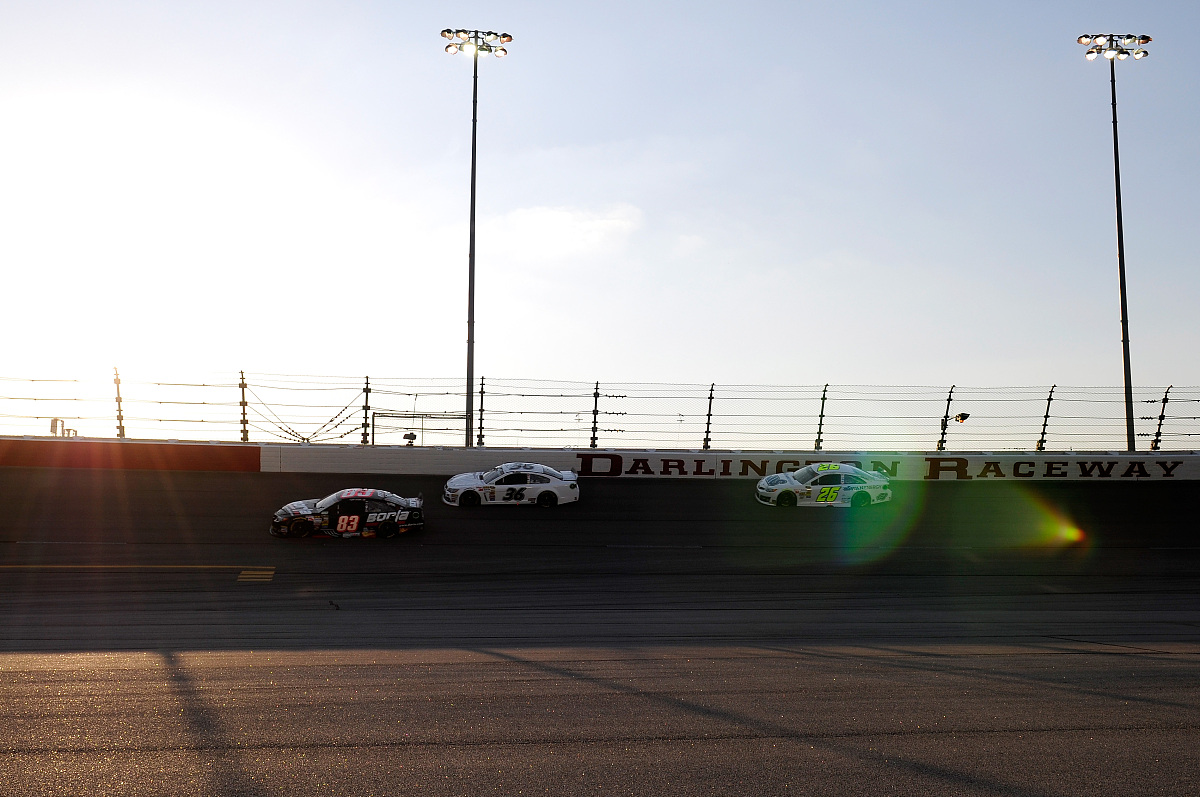 darlington, sc - april 12: ryan truex, driver of the #83 borla e