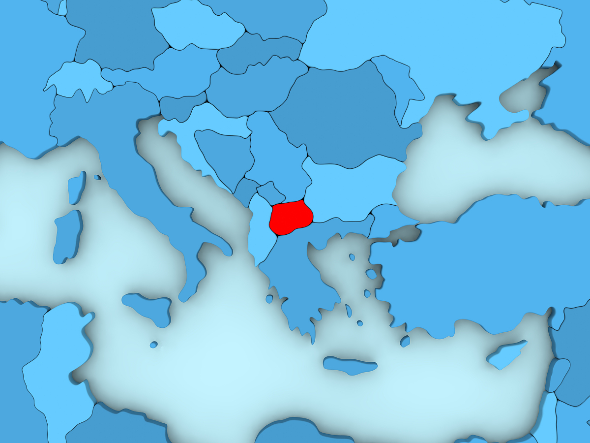 macedonia on 3d map