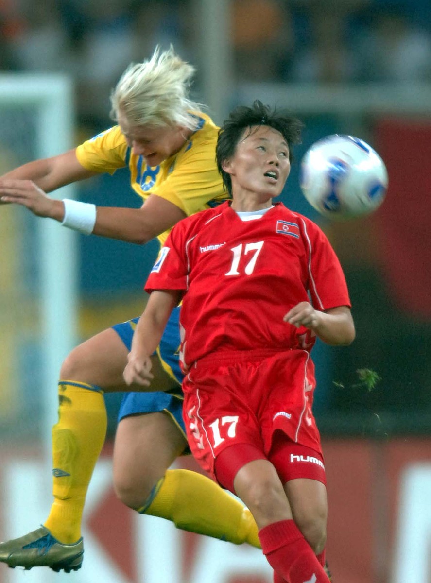 2007年9月18日,天津,女足世界杯b组小组赛,朝鲜国家女子足球队对阵瑞