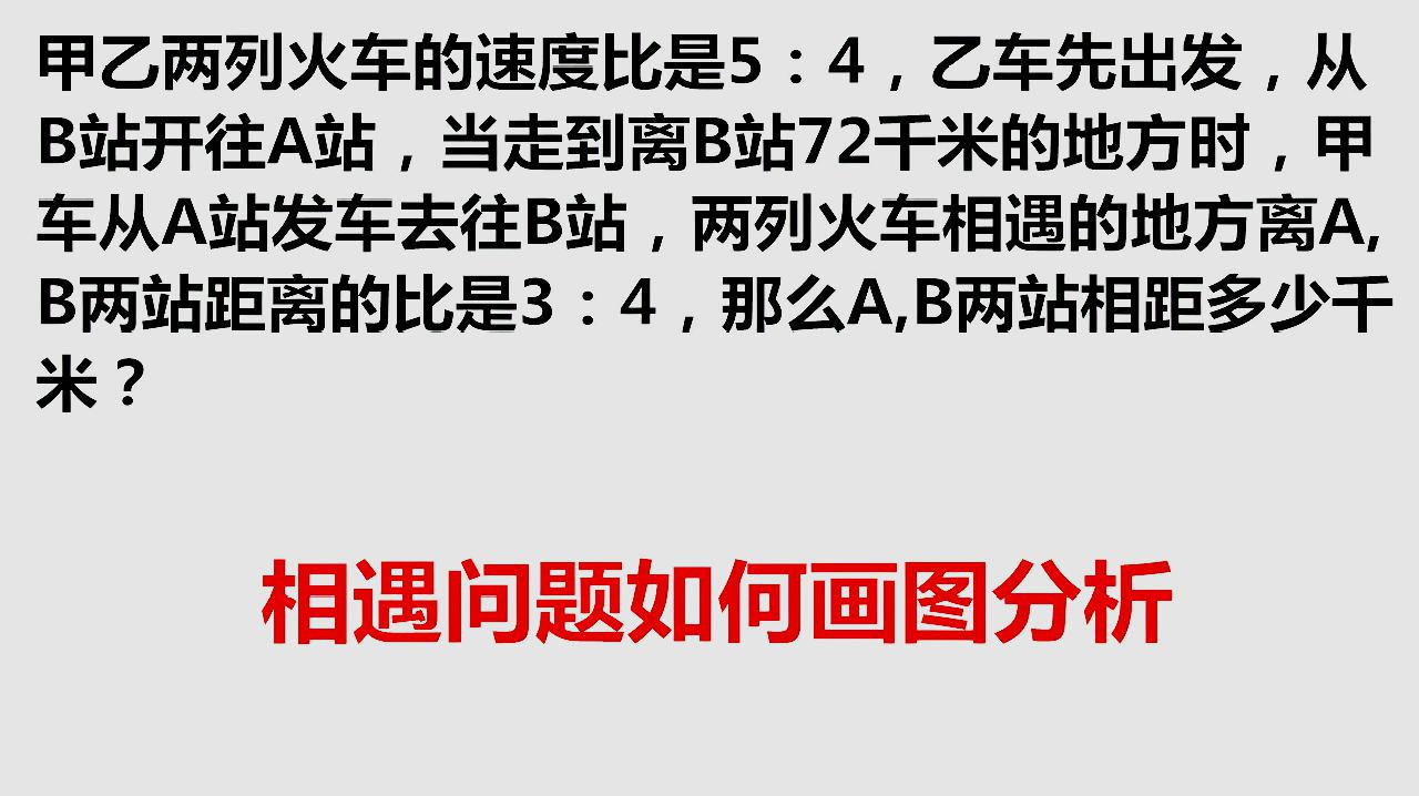 [图]小升初数学培优题相遇问题如何通过画图分析找到等量关系很重要