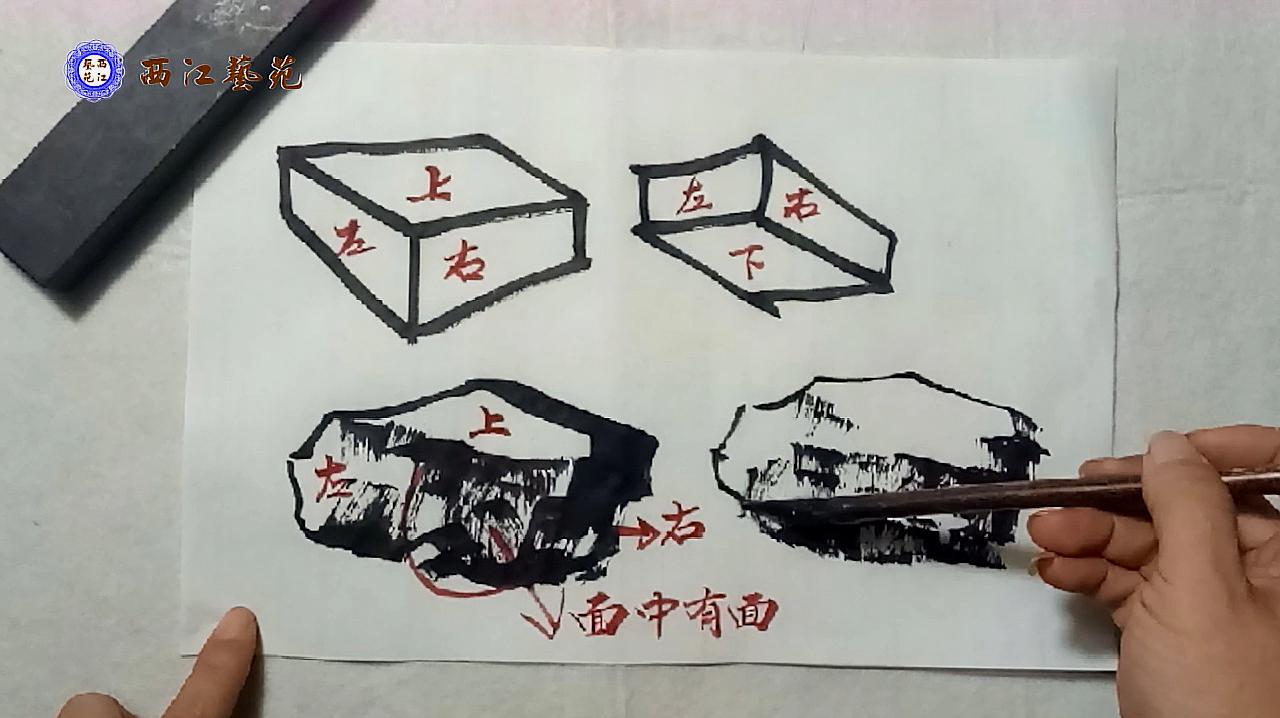 [图]国画艺术|零基础国画山水速成教程山石篇同步视频