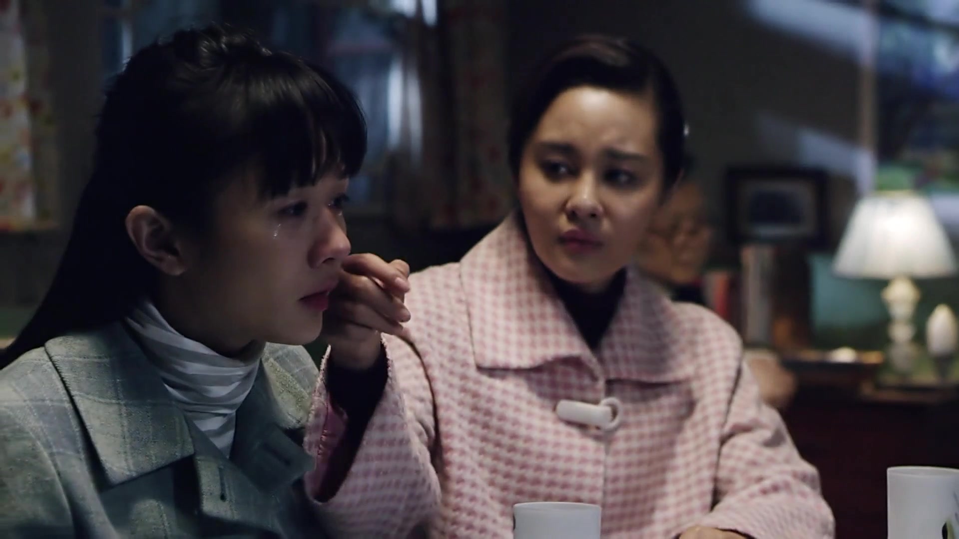 情满四合院:秦淮茹躲在菜窖门口哭,两个女儿看着电视哭!