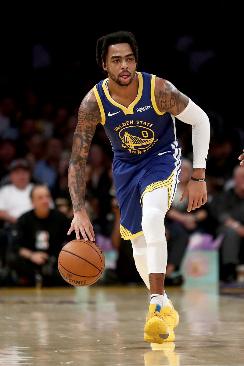 los angeles, california - october 16:  d'angelo russell #0 of th