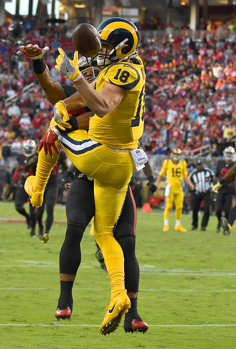 santa clara, ca - september 21:  cooper kupp #18 of the los ange