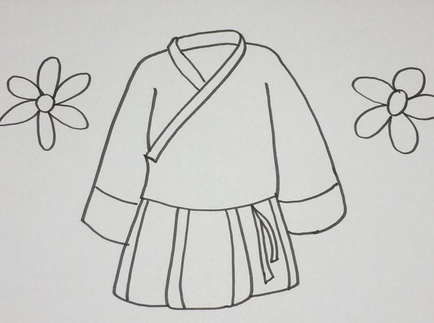 简笔画古装裙子 简单好学