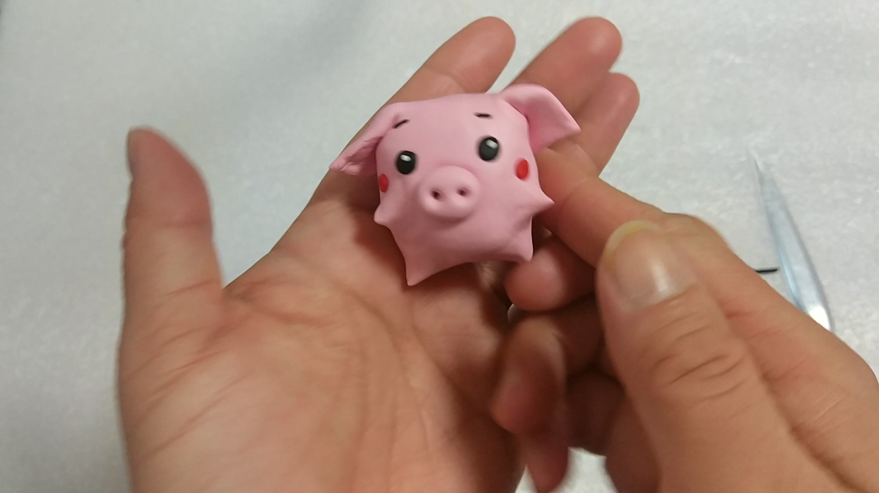 面塑作品:萌萌哒小猪,可爱的小猪猪!湉妈手工!