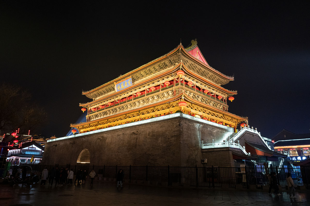 以旅途博主的口吻写篇以下景点西安鼓楼、西安汉城湖、西安大雁塔北广场、西安永兴坊、西安夜景的文章需带标题和结尾带互动语句