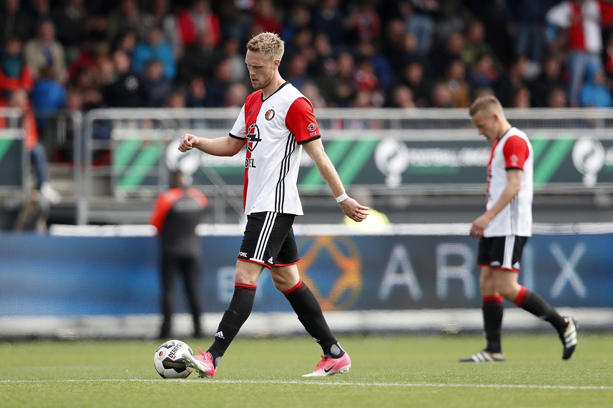 (l-<strong>r</strong>) nicolai jorgensen of feyenoord, jens toornstra of