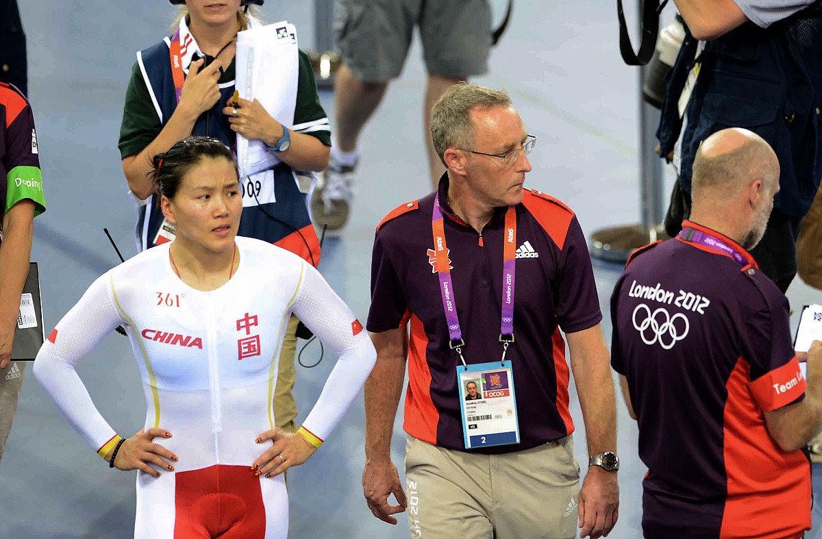 2012年8月2日,伦敦,2012伦敦奥运会第6日女子场地自行车竞速赛,郭爽/