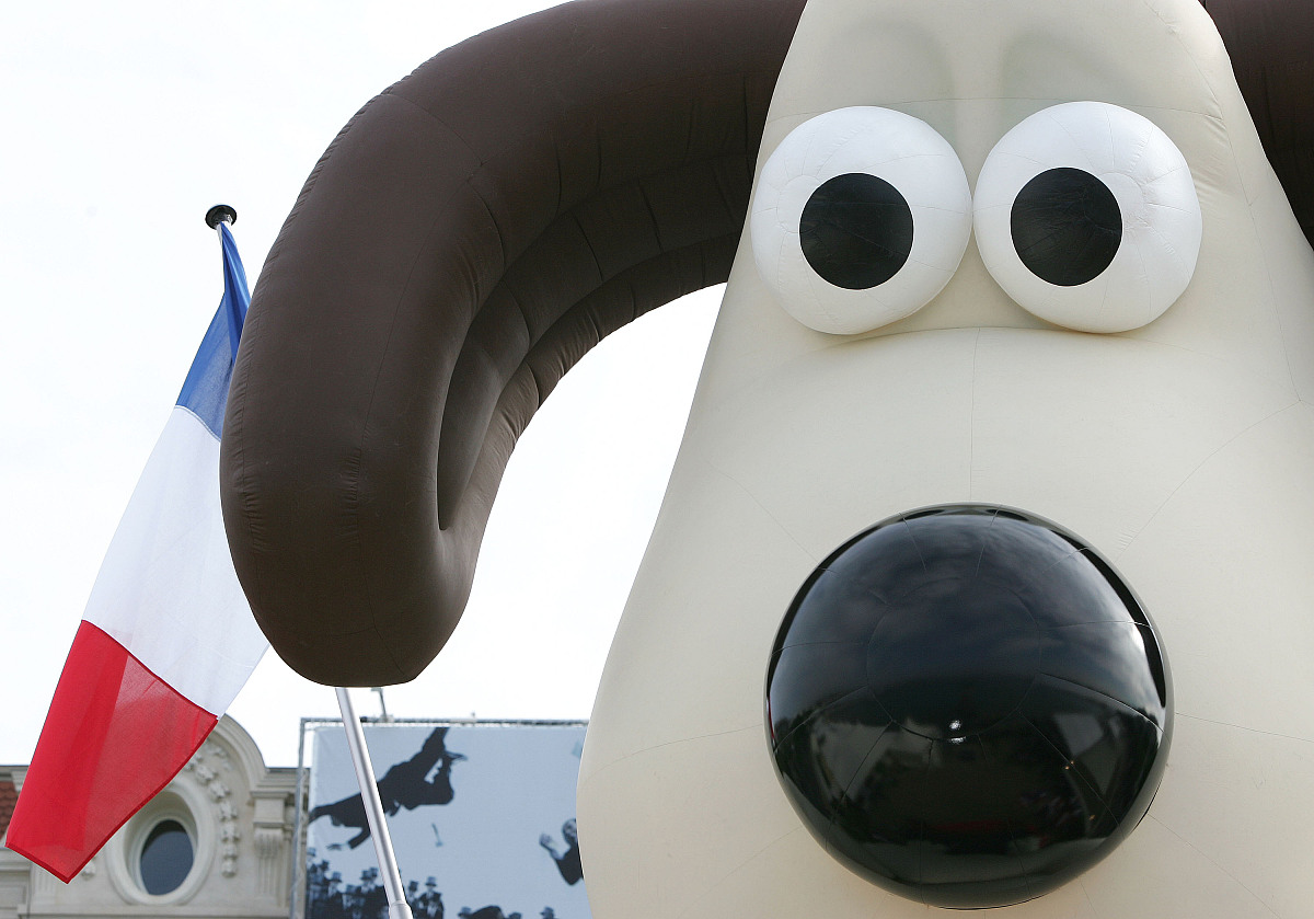cannes, france - may 12:  a model of gromit is seen at wallace &