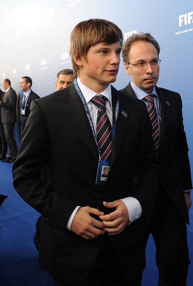 andrei arshavin arrives at the announcement of the fifa world cu