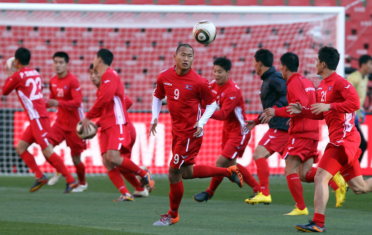 2010年6月14日,南非约翰内斯堡,2010世界杯g组前瞻,朝鲜训练备战.nort